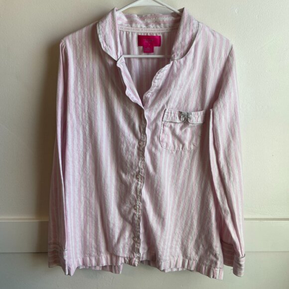 Victoria's Secret Pink & White Striped Long Sleeve Pajama Shirt - Picture 1 of 6